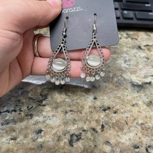 White Moonstone Earrings
